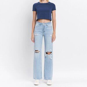 029 - 90'S Vintage Super High Rise Flare Jeans in  Western Promise